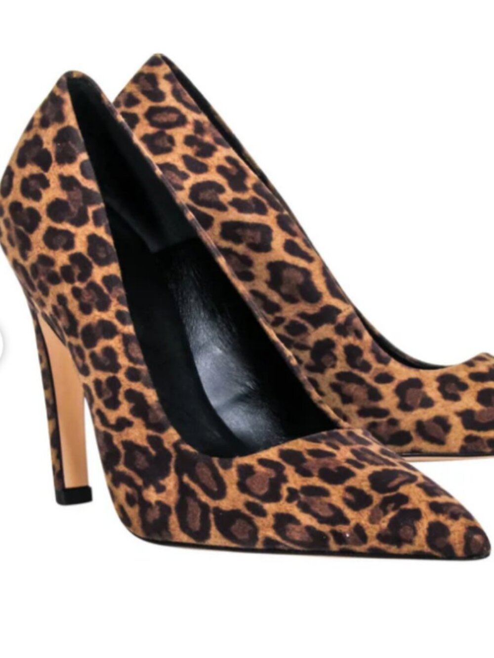 Good American - Tan & Brown Leopard Print Pointed Toe Pumps NWOT